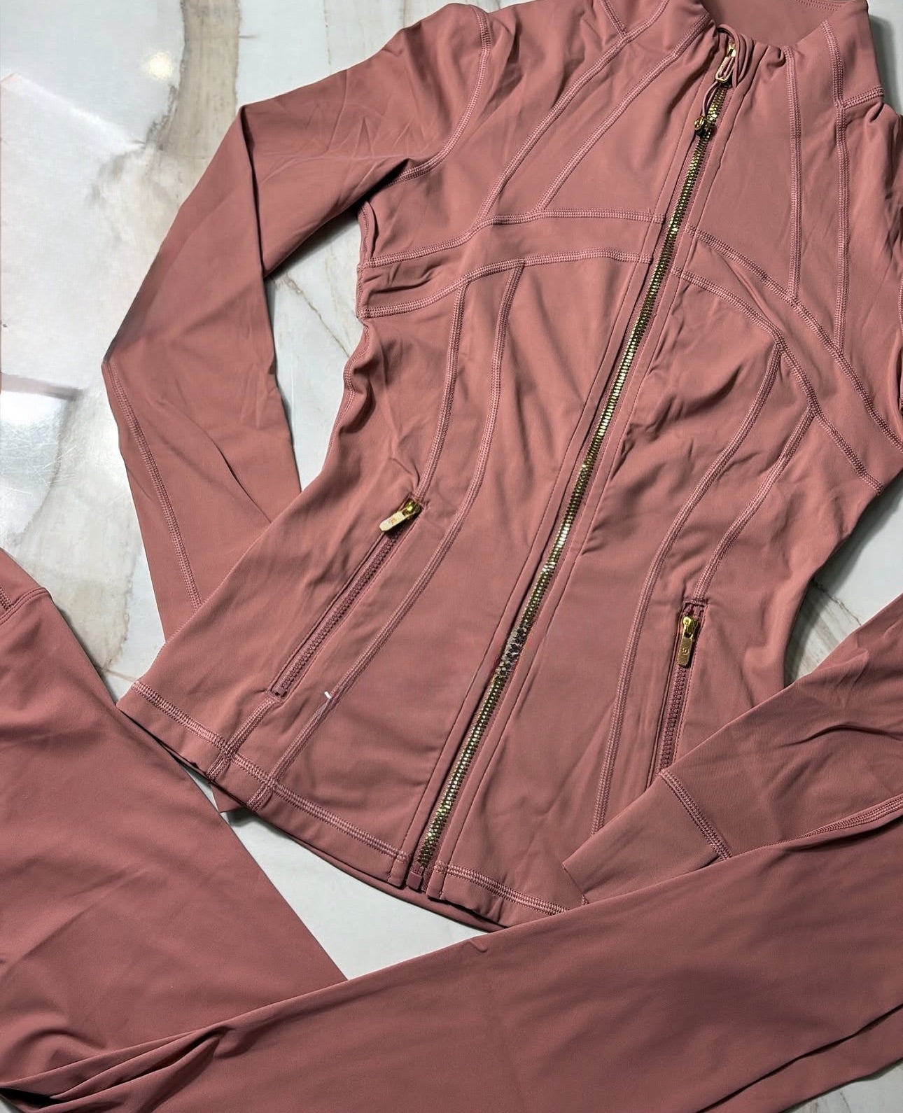 Gold Zipper Set (Leggings and Jacket)