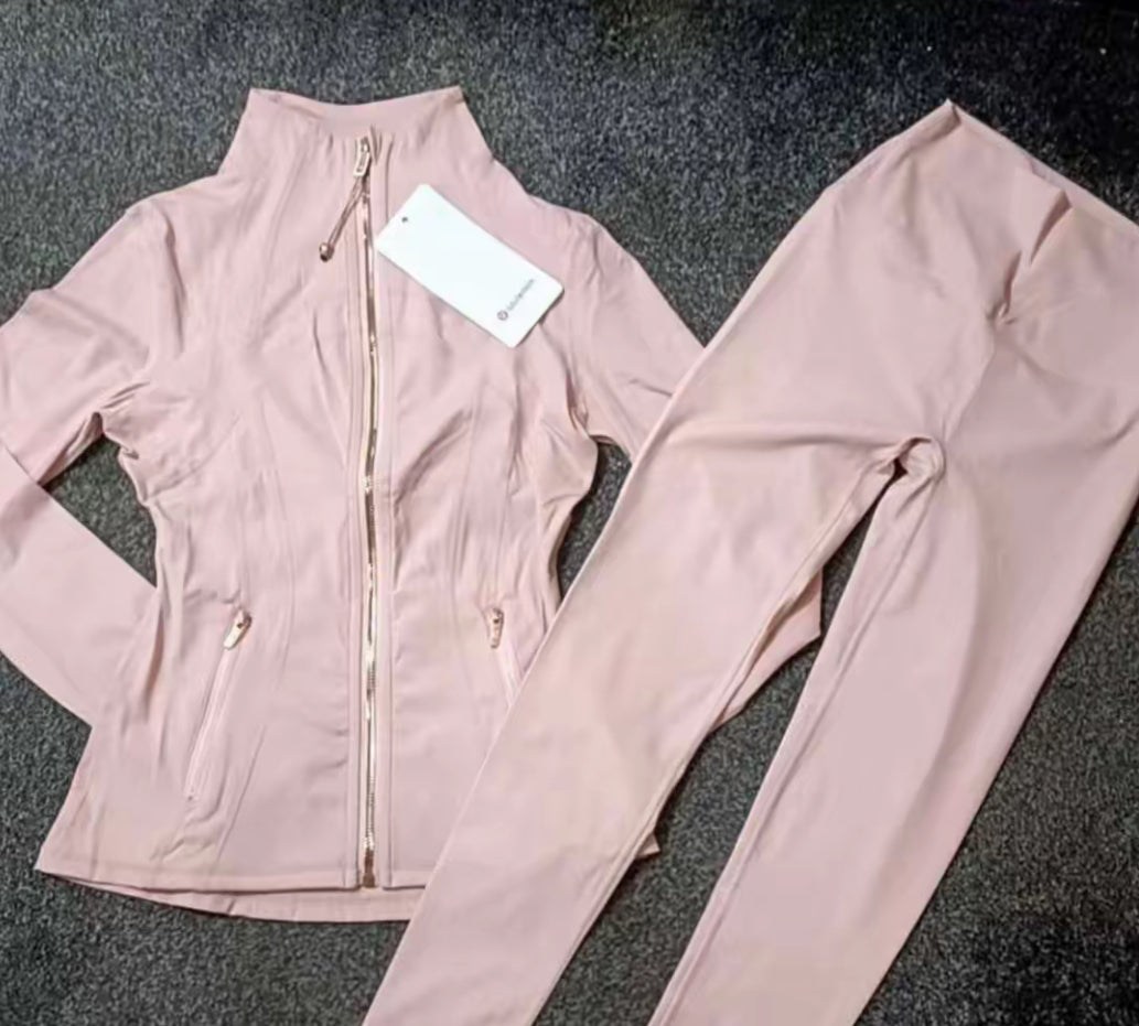 Gold Zipper Set (Leggings and Jacket)